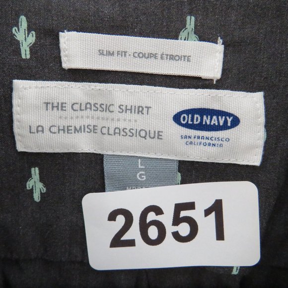 Old Navy* Men's Short Sleeve Button Down Curved‎ Hem Chest Pocket Shirt~ Large - Picture 4 of 11